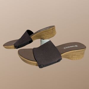 One Sole Interchangeable Leisure Corky Sandal Brown Size 8
